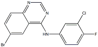 6-bromo-N-(3-chloro-4-fluorophenyl)quinazolin-4-amine结构式