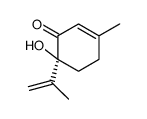(6S)-6-hydroxy-3-methyl-6-prop-1-en-2-ylcyclohex-2-en-1-one结构式