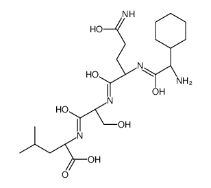 (2S)-2-[[(2S)-2-[[(2S)-5-amino-2-[(2-amino-2-cyclohexylacetyl)amino]-5-oxopentanoyl]amino]-3-hydroxypropanoyl]amino]-4-methylpentanoic acid Structure
