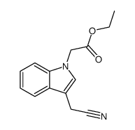 3-cyanomethylindole-N-acetic acid ethyl ester structure