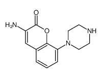 3-amino-8-piperazin-1-ylchromen-2-one Structure