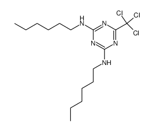 N,N'-dihexyl-6-trichloromethyl-[1,3,5]triazine-2,4-diamine结构式