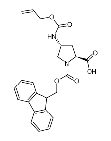 (2R,4R)-4-Alloc-amino-1-Fmoc-Pyrrolidine-2-carboxylic acid structure