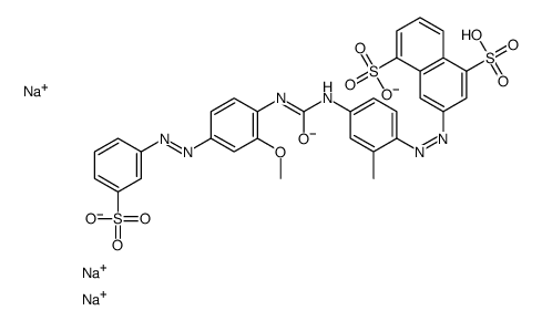 trisodium 3-[[4-[[[[2-methoxy-4-[(3-sulphonatophenyl)azo]phenyl]amino]carbonyl]amino]-o-tolyl]azo]naphthalene-1,5-disulphonate结构式