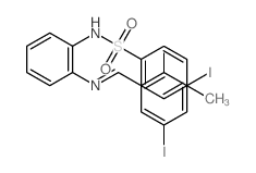 Benzenesulfonamide,N-[2-[[(2-hydroxy-3,5-diiodophenyl)methylene]amino]phenyl]-4-methyl- Structure