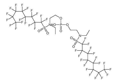 bis[2-[N-ethyl(heptadecafluorooctanesulphonyl)amino]ethyl] hydrogen phosphate Structure