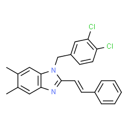 1-(3,4-DICHLOROBENZYL)-5,6-DIMETHYL-2-STYRYL-1H-1,3-BENZIMIDAZOLE结构式