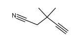 3,3-dimethyl-pent-4-ynenitrile结构式
