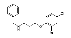 N-benzyl-3-(2-bromo-4-chlorophenoxy)propan-1-amine结构式