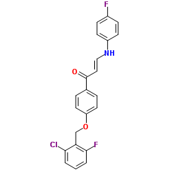 (2E)-1-{4-[(2-Chloro-6-fluorobenzyl)oxy]phenyl}-3-[(4-fluorophenyl)amino]-2-propen-1-one Structure