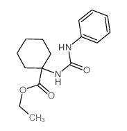 Cyclohexanecarboxylicacid, 1-[[(phenylamino)carbonyl]amino]-, ethyl ester Structure
