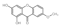 1,3-二羟基-7-甲氧基-9H-氧杂蒽-9-酮结构式