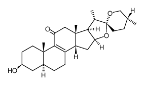 (14β,25R)-3β-Hydroxy-5α-spirost-8-en-11-one structure