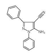 5-amino-1,3-diphenylpyrazole-4-carbonitrile结构式