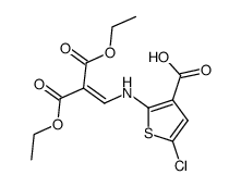 2-(2,2-bis-ethoxycarbonyl)vinylamino-5-chlorothiophene-3-carboxylic acid结构式