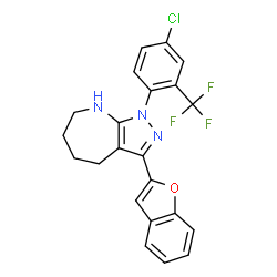 Pyrazolo[3,4-b]azepine, 3-(2-benzofuranyl)-1-[4-chloro-2-(trifluoromethyl)phenyl]-1,4,5,6,7,8-hexahydro- (9CI)结构式