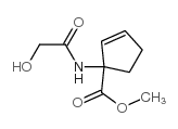 2-Cyclopentene-1-carboxylicacid,1-[(hydroxyacetyl)amino]-,methylester,结构式