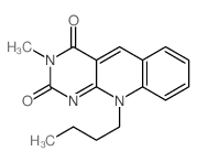 Pyrimido[4,5-b]quinoline-2,4(3H,10H)-dione, 10-butyl-3-methyl- Structure