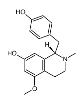 (S)-1-(4-Hydroxy-benzyl)-5-methoxy-2-methyl-1,2,3,4-tetrahydro-isoquinolin-7-ol结构式