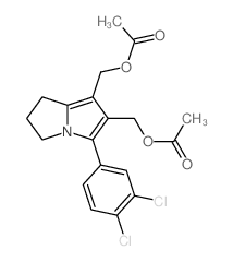 1H-Pyrrolizine-6,7-dimethanol, 5- (3,4-dichlorophenyl)-2, 3-dihydro-, diacetate (ester) Structure