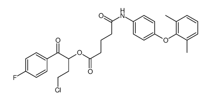 [4-chloro-1-(4-fluorophenyl)-1-oxobutan-2-yl] 5-[4-(2,6-dimethylphenoxy)anilino]-5-oxopentanoate Structure