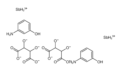 3-aminophenol,antimony(3+),2,3-dioxidobutanedioate,hydron Structure