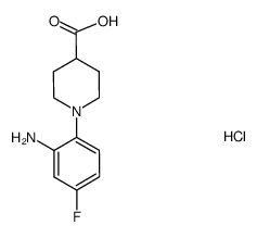 1-(2-amino-4-fluoro-phenyl)-piperidine-4-carbonic acid hydrochloride Structure