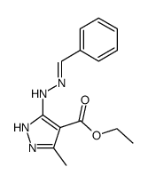 1H-3-methyl-4-ethoxycarbonyl-5-(benzylidenehydrazino)pyrazole结构式