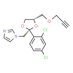cis-()-1-[[2-(2,4-dichlorophenyl)-4-[(prop-2-ynyloxy)methyl]-1,3-dioxolan-2-yl]methyl]-1H-imidazole结构式