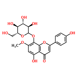 5,8,4'-三羟基-7-甲氧基黄酮 8-O-葡萄糖甙结构式