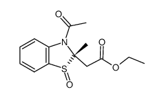 cis-3-Acetyl-2-ethoxycarbonylmethyl-2-methylbenzothiazoline 1-oxide Structure