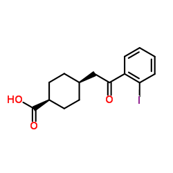 cis-4-[2-(2-Iodophenyl)-2-oxoethyl]cyclohexanecarboxylic acid结构式
