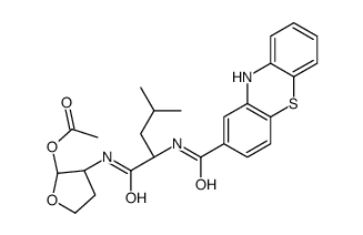 [(3S)-3-[[(2S)-4-methyl-2-(10H-phenothiazine-2-carbonylamino)pentanoyl]amino]oxolan-2-yl] acetate Structure