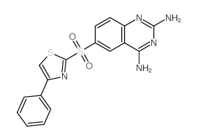 6-[(4-phenyl-1,3-thiazol-2-yl)sulfonyl]quinazoline-2,4-diamine结构式