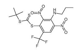 tert-Butyl 2,4-dinitro-3-(n-propylamino)-6-(trifluoromethyl)phenyl trithiocarbonate Structure