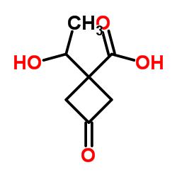 1-(1-Hydroxyethyl)-3-oxocyclobutanecarboxylic acid Structure