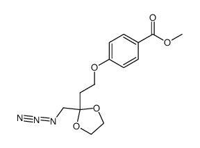 1-azido-4-[p-(carbomethoxy)phenoxy]-2-butanone ethylene ketal Structure