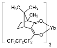 ytterbium tris[3-(heptafluoropropylhydroxymethylene)-(-)-camphorate] structure