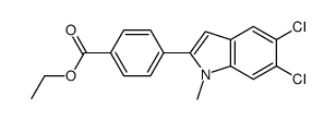 ethyl 4-(5,6-dichloro-1-methylindol-2-yl)benzoate Structure