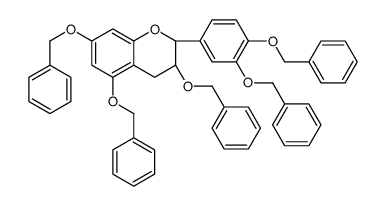 (2R-trans)-2-[3,4-bis(phenylmethoxy)phenyl]-3,4-dihydro-3,5,7-tris(phenylmethoxy)-2H-1-benzopyran结构式