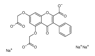 trisodium 5,7-bis(carboxylatomethoxy)-4-oxo-3-phenyl-4H-1-benzopyran-2-carboxylate结构式