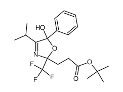 tert-butyl 3-(5-hydroxy-4-isopropyl-5-phenyl-2-(trifluoromethyl)-2,5-dihydrooxazol-2-yl)propanoate Structure