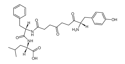 8(S)-amino-4,7-dioxo-9-(4-hydroxyphenyl)nonanoyl-L-phenylalanyl-L-leucine结构式
