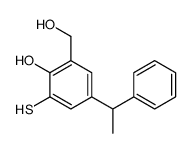 2-(hydroxymethyl)-4-(1-phenylethyl)-6-sulfanylphenol结构式