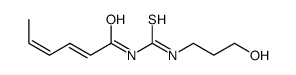 N-(3-hydroxypropylcarbamothioyl)hexa-2,4-dienamide Structure