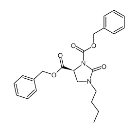 benzyl (4S)-1-n-butyl-3-benzyloxycarbonyl-2-oxo-imidazolidine-4-carboxylate Structure