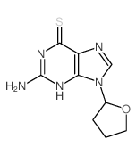 2-amino-9-(oxolan-2-yl)-3H-purine-6-thione structure