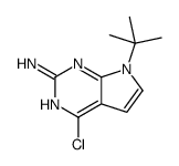 4-Chloro-7-(2-methyl-2-propanyl)-7H-pyrrolo[2,3-d]pyrimidin-2-ami ne结构式