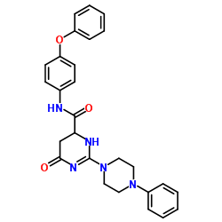 6-Oxo-N-(4-phenoxyphenyl)-2-(4-phenyl-1-piperazinyl)-1,4,5,6-tetrahydro-4-pyrimidinecarboxamide结构式