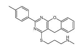 N-methyl-3-[[2-(4-methylphenyl)-5H-chromeno[2,3-d]pyrimidin-4-yl]sulfanyl]propan-1-amine结构式